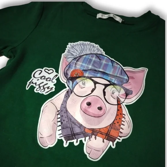 DIOR Women's 'Cool Piggy' T-Shirt. Size Small - Picture 8 of 9